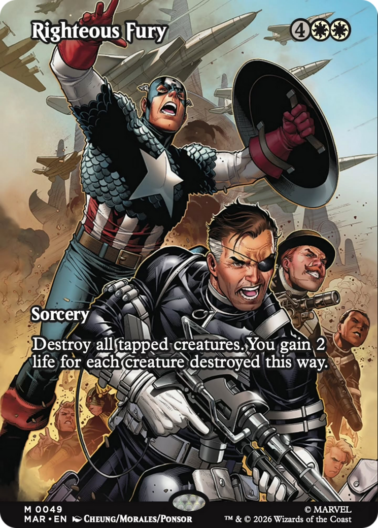 Righteous Fury (Borderless) [Marvel Universe: Eternal-Legal] | Cards and Coasters CA