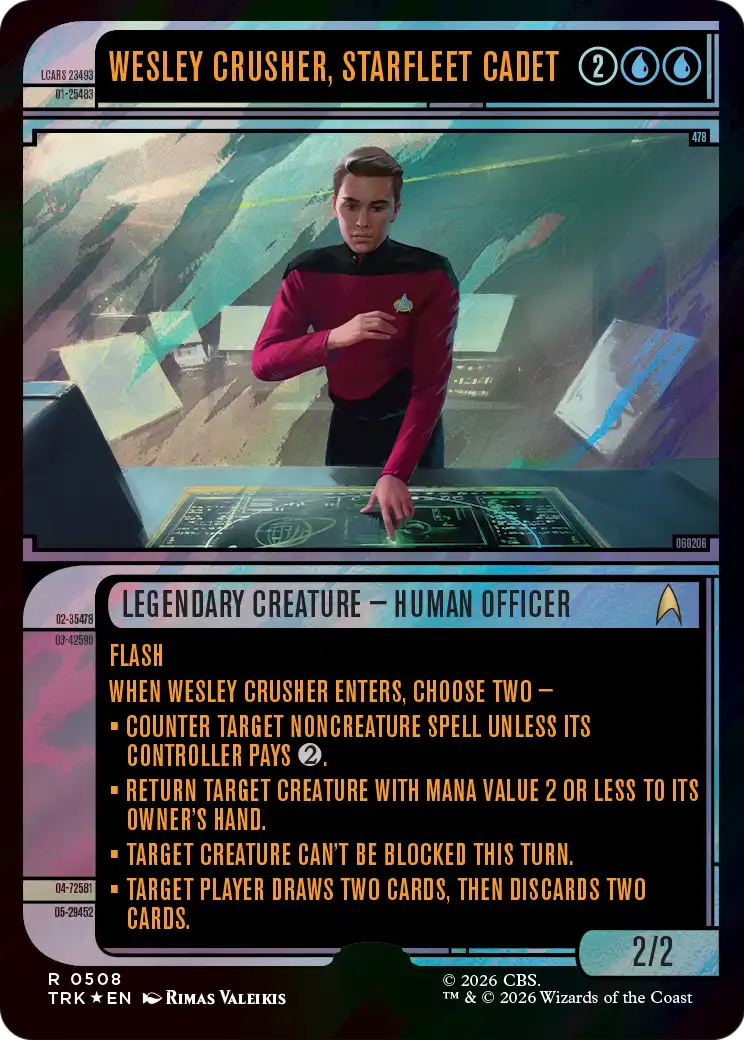 Wesley Crusher, Starfleet Cadet (Showcase) (Surge Foil) [Star Trek] | Cards and Coasters CA