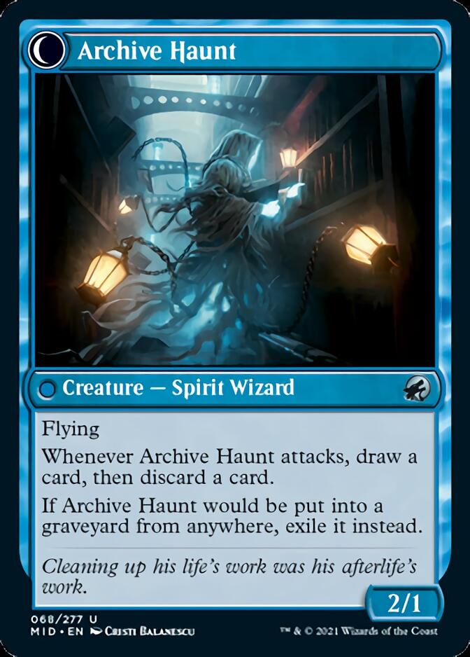 Overwhelmed Archivist // Archive Haunt [Innistrad: Midnight Hunt] | Cards and Coasters CA