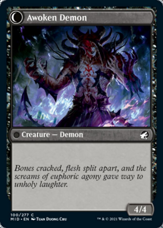 Ecstatic Awakener // Awoken Demon [Innistrad: Midnight Hunt] | Cards and Coasters CA