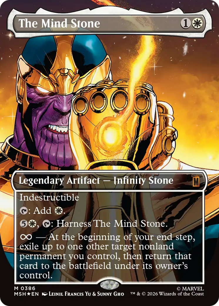 The Mind Stone (Borderless) [Marvel Super Heroes] | Cards and Coasters CA