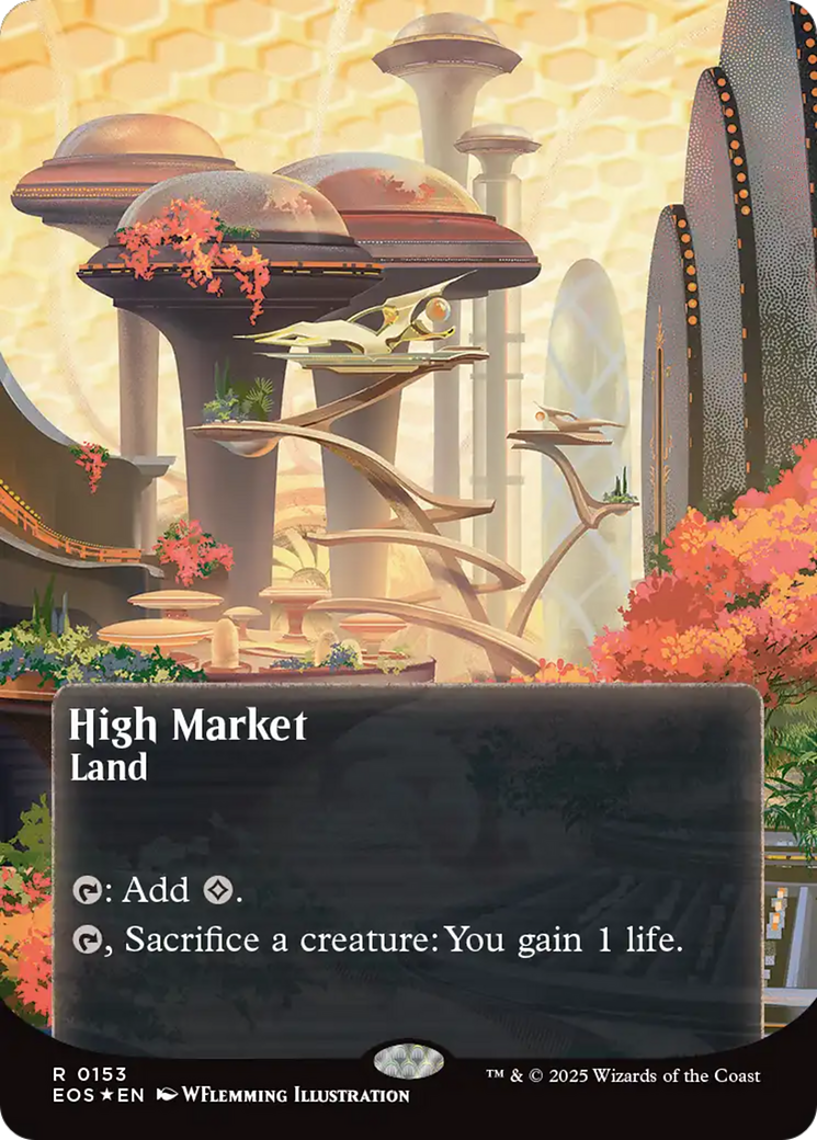 High Market (0153) (Borderless) (Galaxy Foil) [Edge of Eternities: Stellar Sights] | Cards and Coasters CA