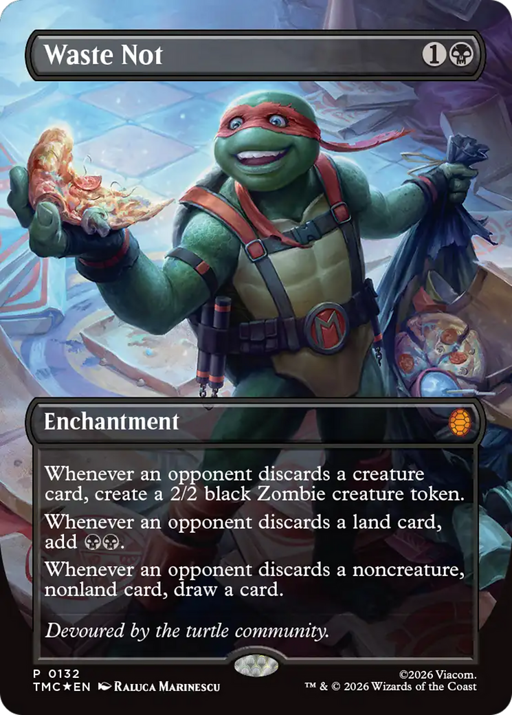Waste Not (Borderless) [Teenage Mutant Ninja Turtles Promos] | Cards and Coasters CA