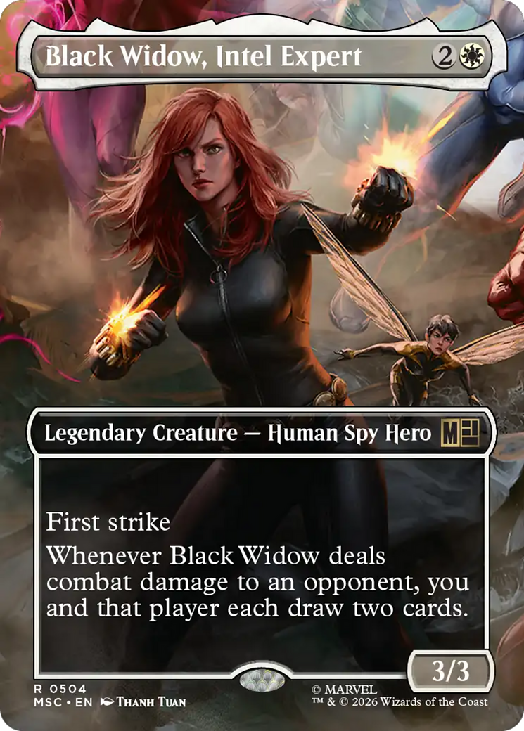 Black Widow, Intel Expert (Borderless) [Marvel Super Heroes Commander] | Cards and Coasters CA
