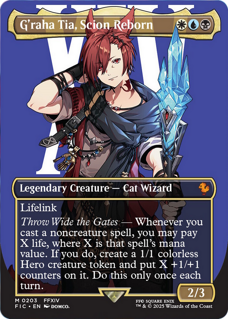 G'raha Tia, Scion Reborn (Borderless) [FINAL FANTASY Commander] | Cards and Coasters CA