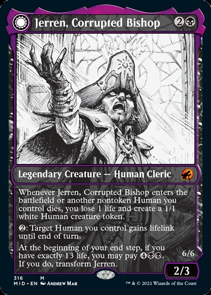 Jerren, Corrupted Bishop // Ormendahl, the Corrupted (Showcase Eternal Night) [Innistrad: Midnight Hunt] | Cards and Coasters CA