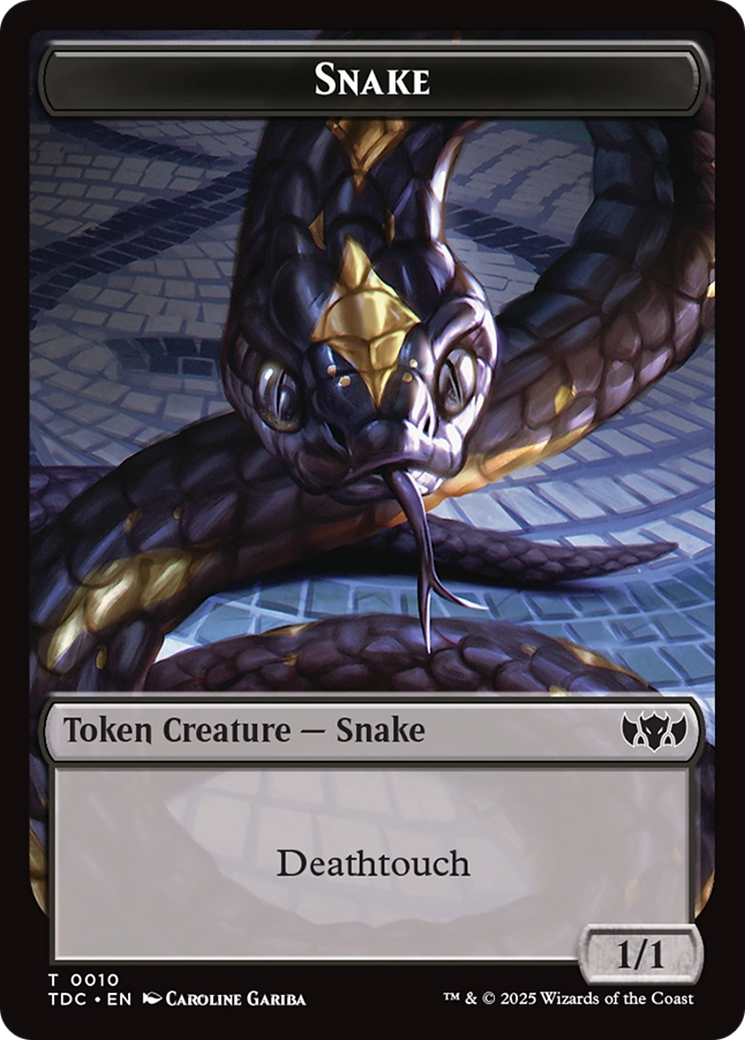 Snake // Myr Double-Sided Token [Tarkir: Dragonstorm Commander Tokens] | Cards and Coasters CA