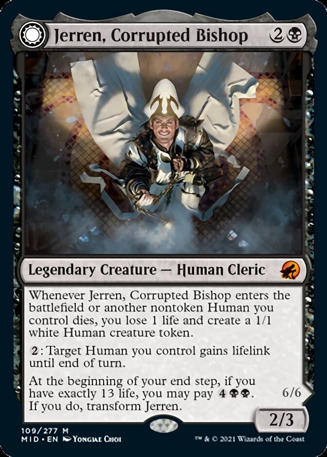 Jerren, Corrupted Bishop // Ormendahl, the Corrupted [Innistrad: Midnight Hunt] | Cards and Coasters CA