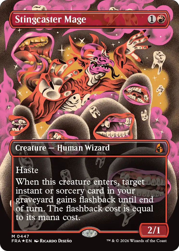 Stingcaster Mage (Borderless) (0447) [Reality Fracture] | Cards and Coasters CA