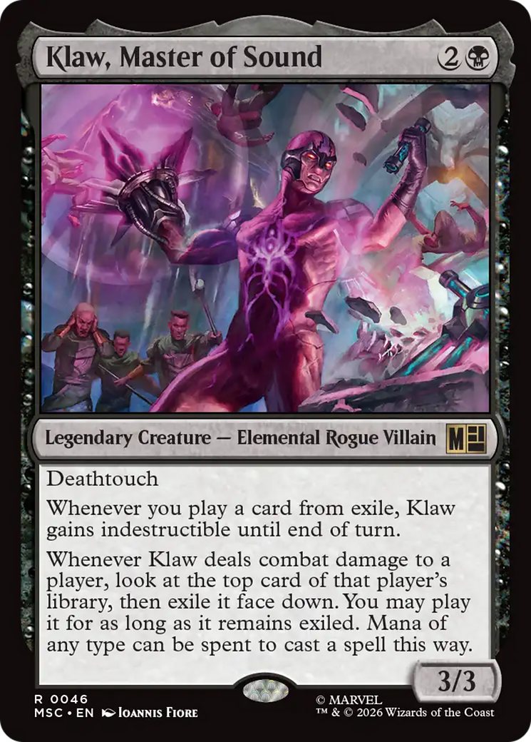 Klaw, Master of Sound (Surge Foil) [Marvel Super Heroes Commander] | Cards and Coasters CA