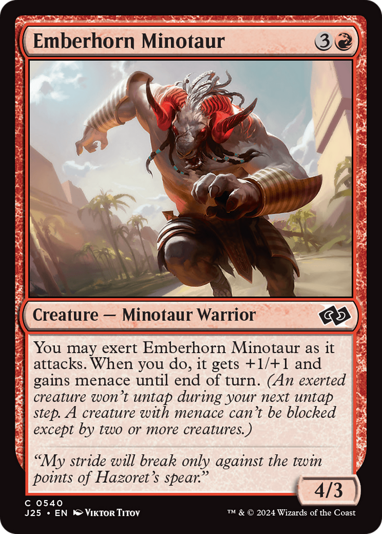 Emberhorn Minotaur [Foundations Jumpstart] | Cards and Coasters CA