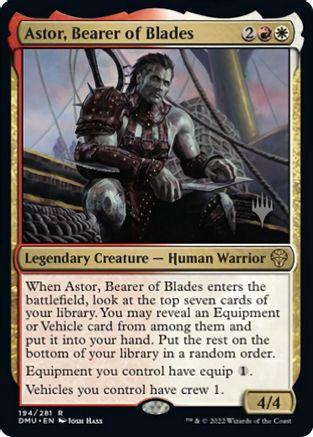 Astor, Bearer of Blades (Promo Pack) [Dominaria United Promos] | Cards and Coasters CA