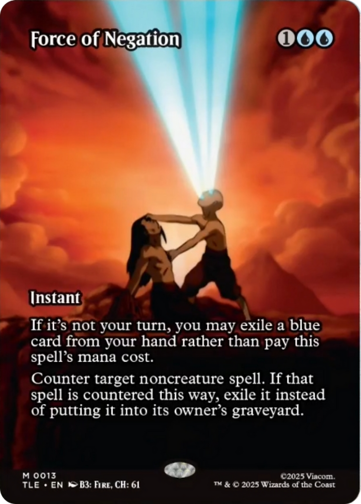 Force of Negation (Borderless) [Avatar: The Last Airbender: Eternal-Legal] | Cards and Coasters CA