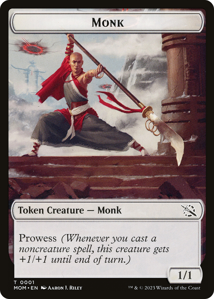 Monk // Spirit (14) Double-Sided Token [March of the Machine Tokens] | Cards and Coasters CA