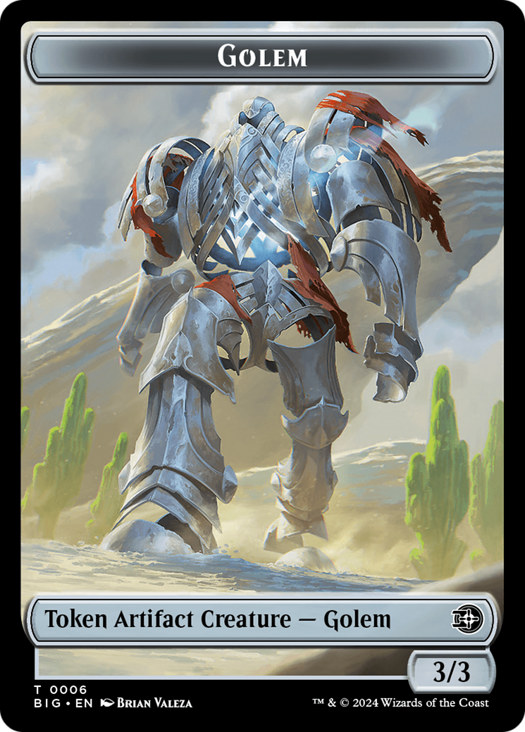 Golem // Plot Double-Sided Token [Outlaws of Thunder Junction: The Big Score Tokens] | Cards and Coasters CA