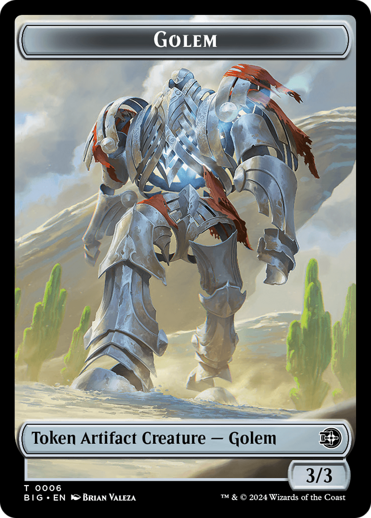 Treasure // Golem Double-Sided Token [Outlaws of Thunder Junction Tokens] | Cards and Coasters CA