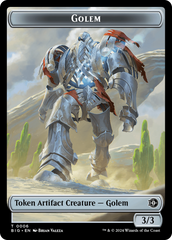 Treasure // Golem Double-Sided Token [Outlaws of Thunder Junction Tokens] | Cards and Coasters CA