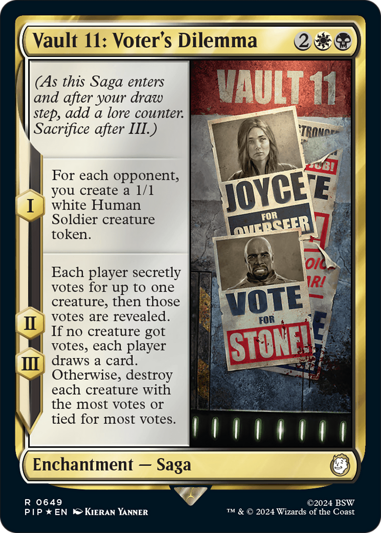 Vault 11: Voter's Dilemna (Surge Foil) [Fallout] | Cards and Coasters CA