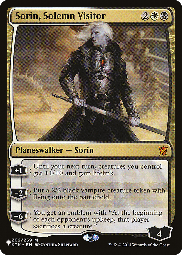 Sorin, Solemn Visitor [The List Reprints] | Cards and Coasters CA