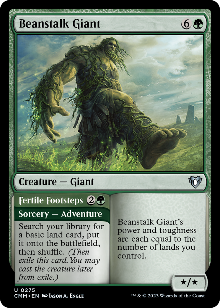 Beanstalk Giant // Fertile Footsteps [Commander Masters] | Cards and Coasters CA