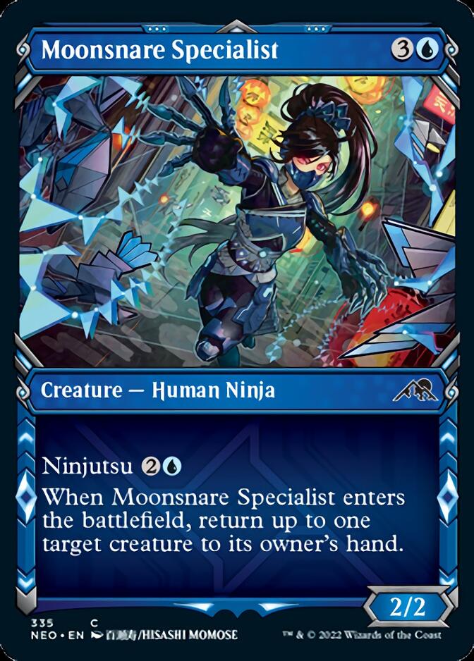 Moonsnare Specialist (Showcase Ninja) [Kamigawa: Neon Dynasty] | Cards and Coasters CA