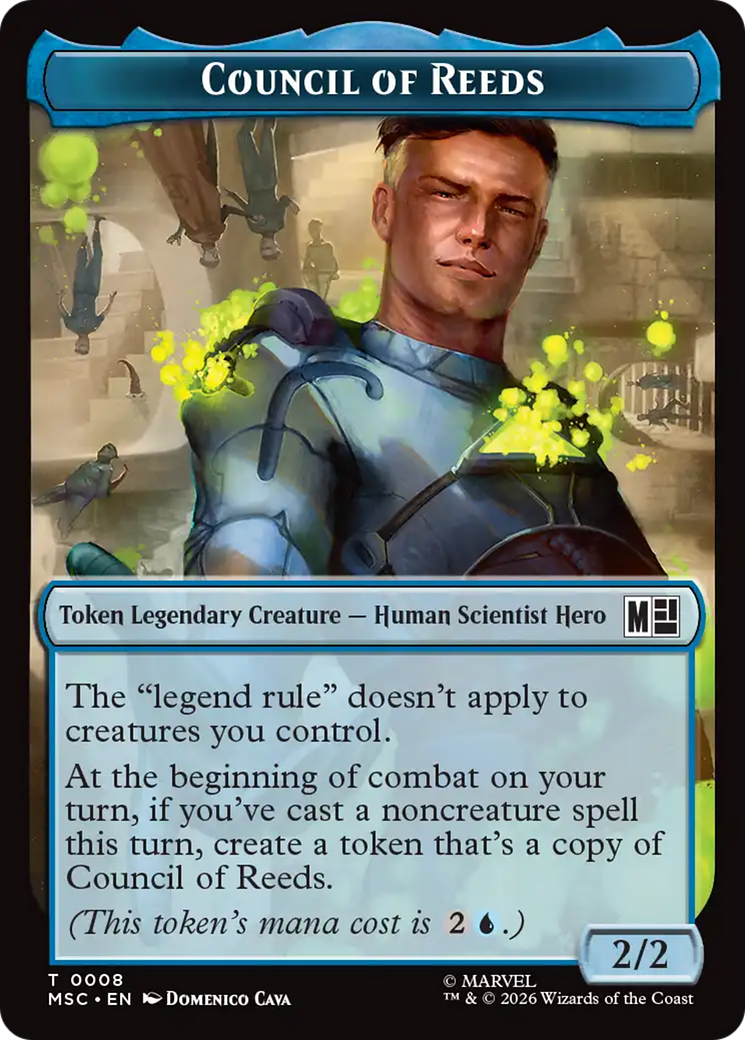 Wall // Council of Reeds Double-Sided Token [Marvel Super Heroes Commander Tokens] | Cards and Coasters CA
