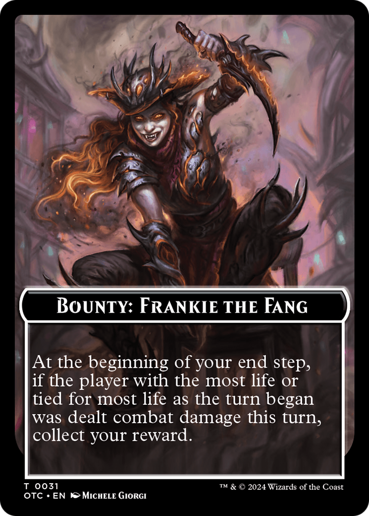 Bounty: Frankie the Fang // Bounty Rules Double-Sided Token [Outlaws of Thunder Junction Commander Tokens] | Cards and Coasters CA