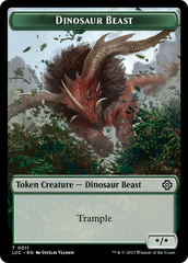 Dinosaur Beast // Dinosaur Double-Sided Token [The Lost Caverns of Ixalan Commander Tokens] | Cards and Coasters CA