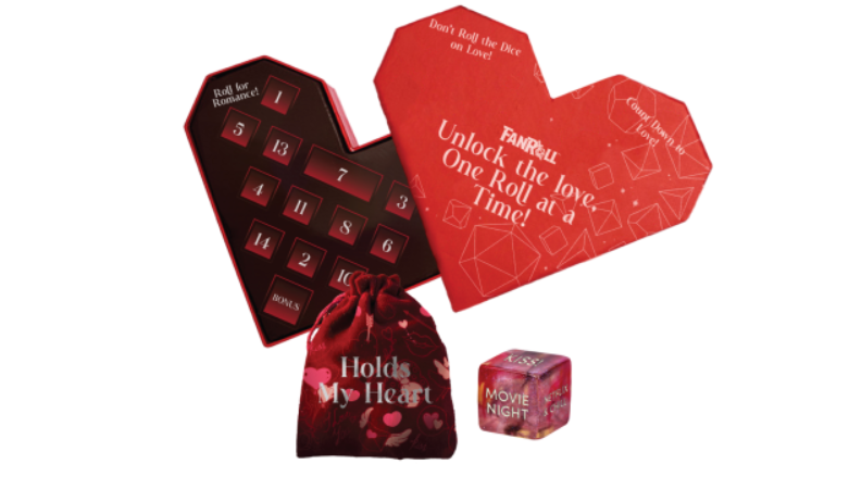 FanRoll Dice: Advent Calendar Valentines Day | Cards and Coasters CA