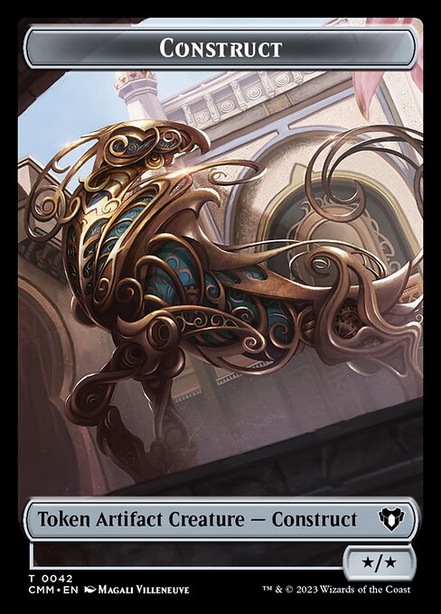 Elemental (0026) // Construct (0042) Double-Sided Token [Commander Masters Tokens] | Cards and Coasters CA