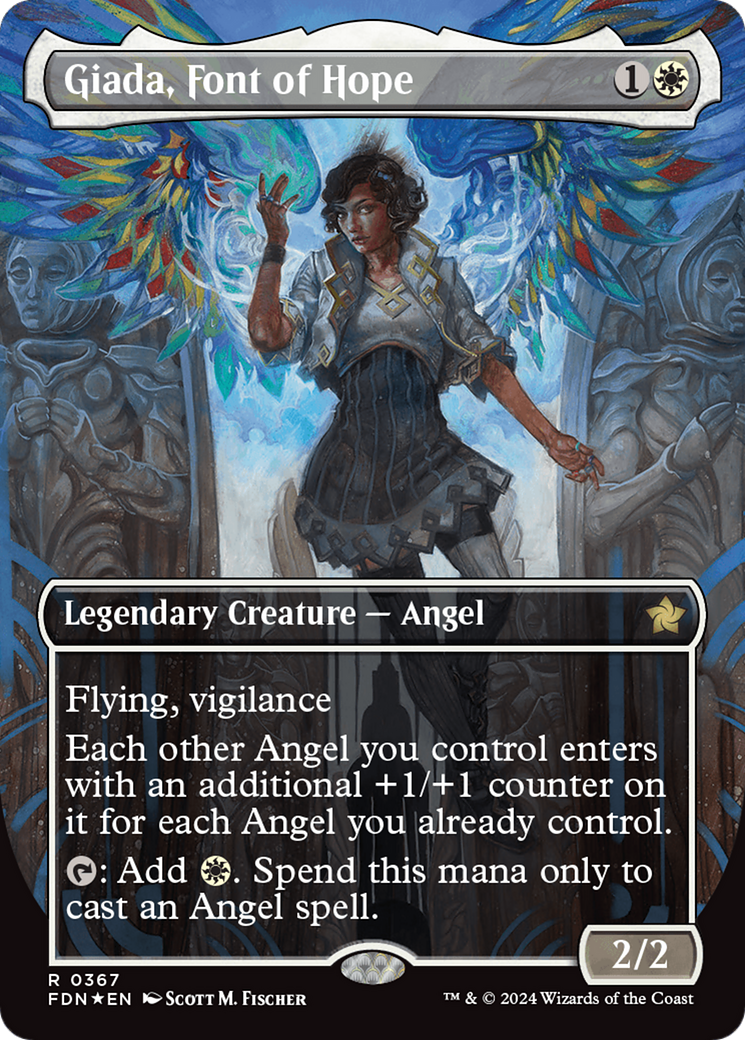 Giada, Font of Hope (Borderless) (Mana Foil) [Foundations] | Cards and Coasters CA