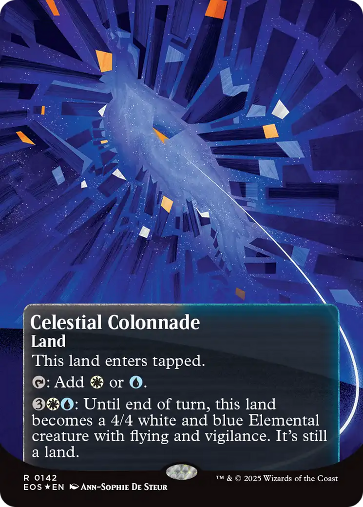 Celestial Colonnade (0142) (Borderless) (Galaxy Foil) [Edge of Eternities: Stellar Sights] | Cards and Coasters CA