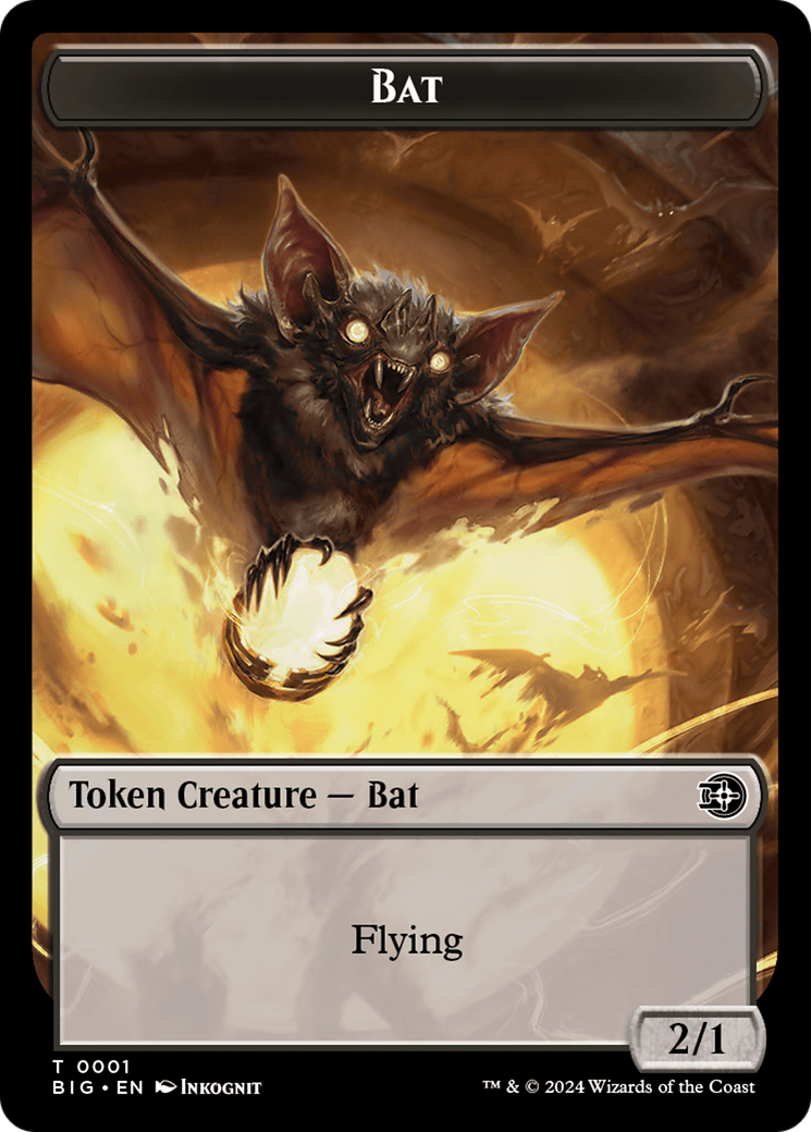 Bat // Plot Double-Sided Token [Outlaws of Thunder Junction: The Big Score Tokens] | Cards and Coasters CA