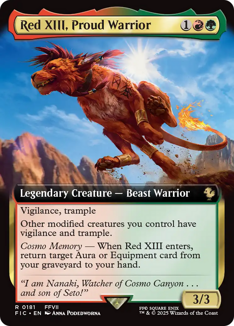 Red XIII, Proud Warrior (Extended Art) [FINAL FANTASY Commander] | Cards and Coasters CA