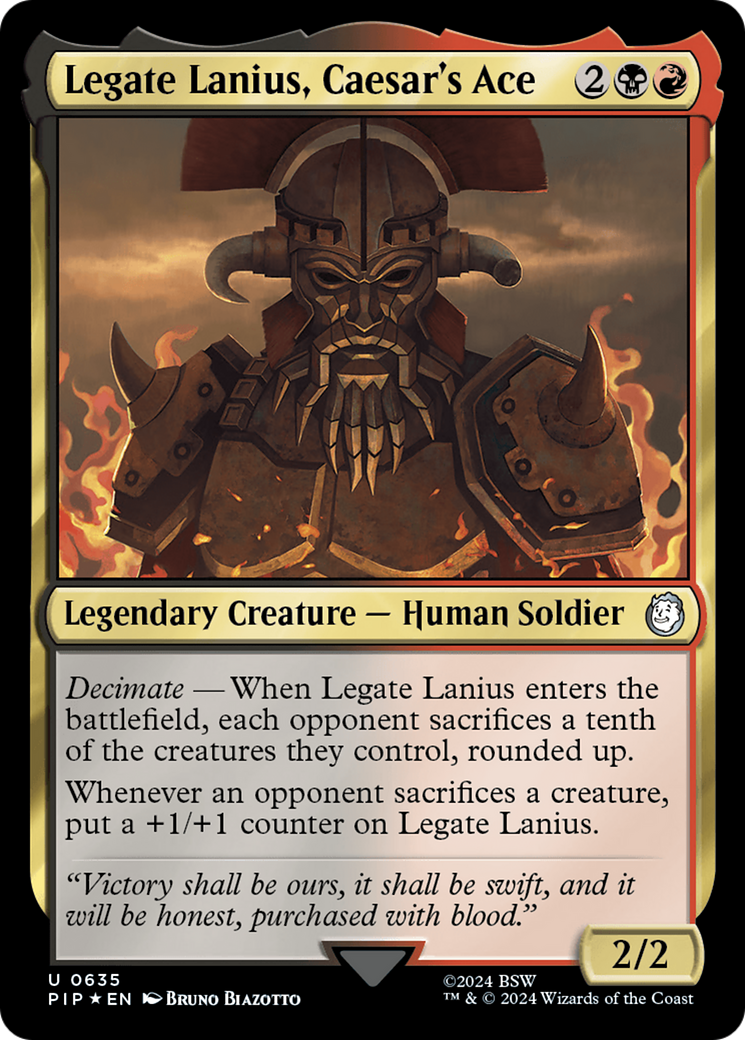 Legate Lanius, Caesar's Ace (Surge Foil) [Fallout] | Cards and Coasters CA