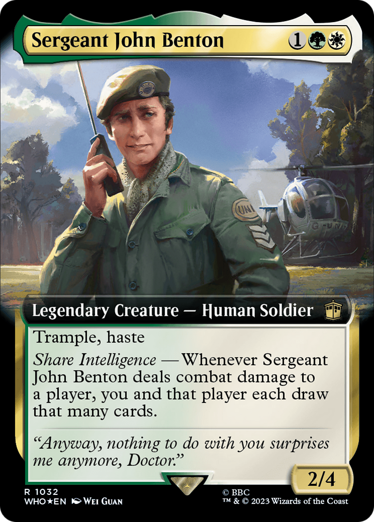 Sergeant John Benton (Extended Art) (Surge Foil) [Doctor Who] | Cards and Coasters CA