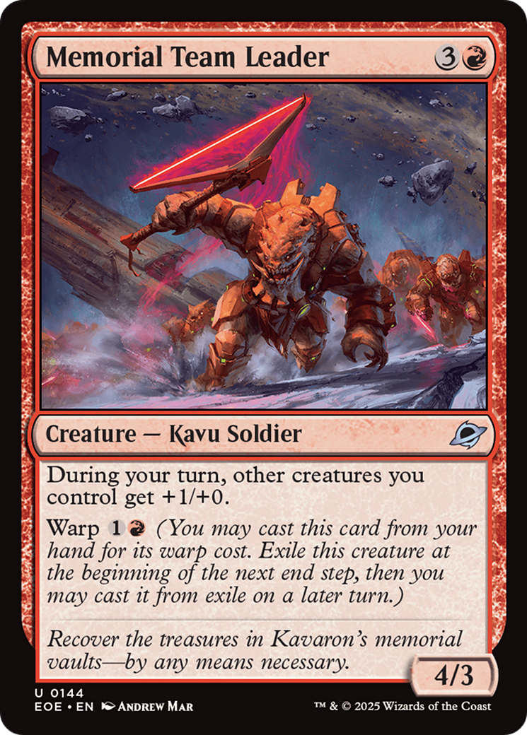 Memorial Team Leader [Edge of Eternities] | Cards and Coasters CA