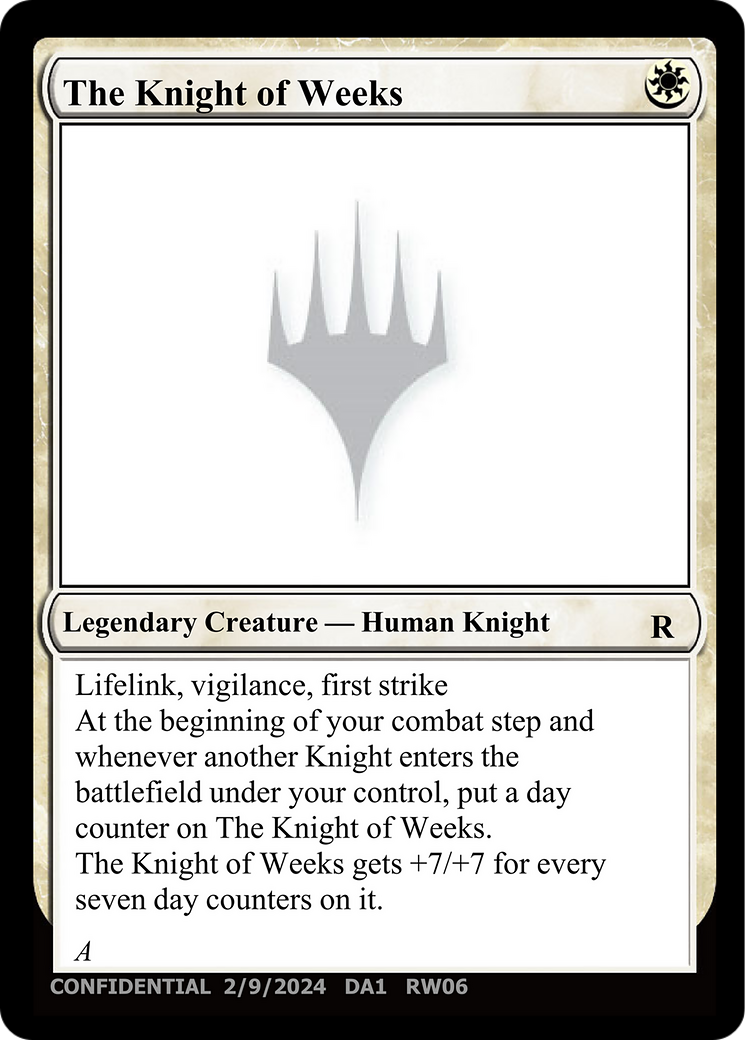 The Knight of Weeks [Unknown Event] | Cards and Coasters CA