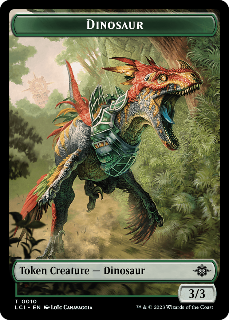 Dinosaur Token (0010) [The Lost Caverns of Ixalan Tokens] | Cards and Coasters CA