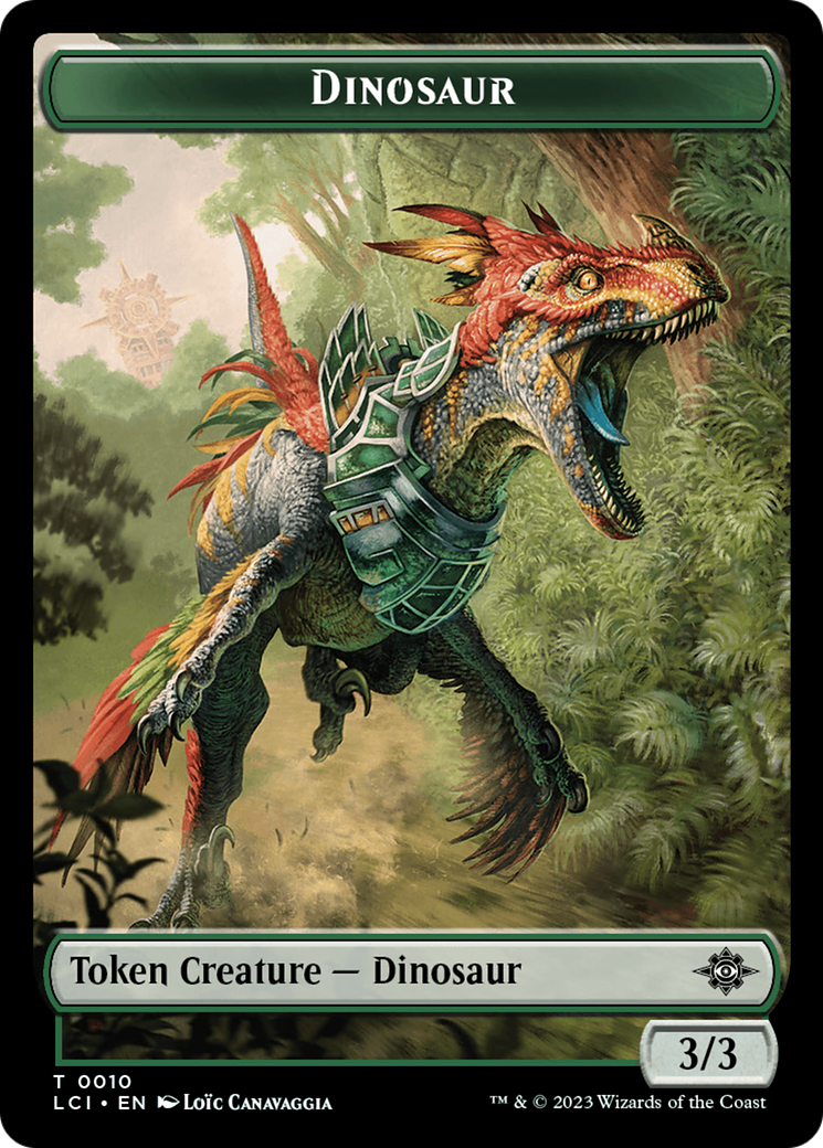 Gnome // Dinosaur (0010) Double-Sided Token [The Lost Caverns of Ixalan Tokens] | Cards and Coasters CA