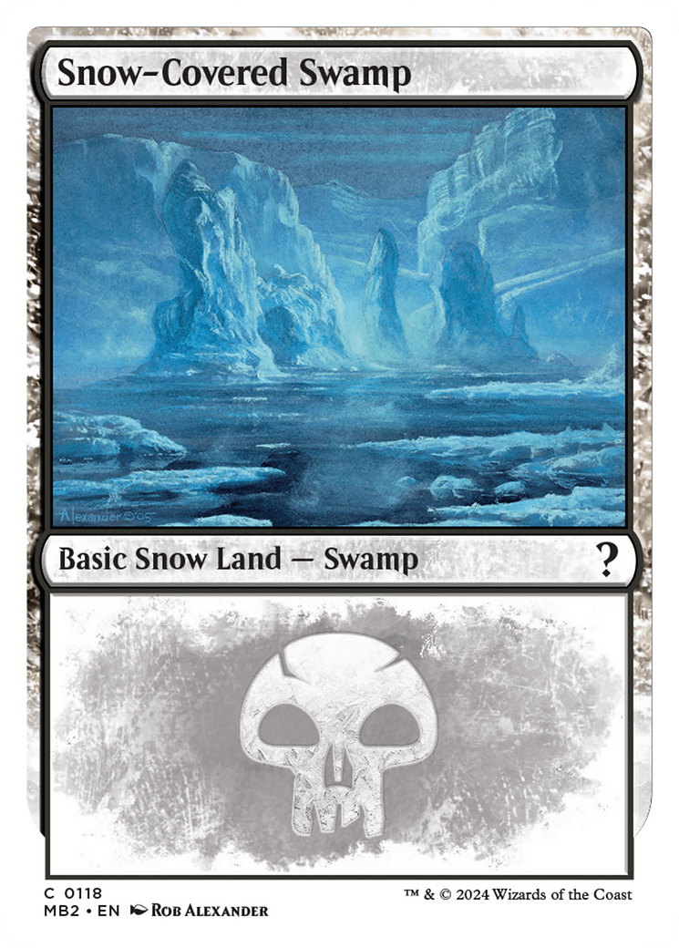 Snow-Covered Swamp (White Border) [Mystery Booster 2] | Cards and Coasters CA