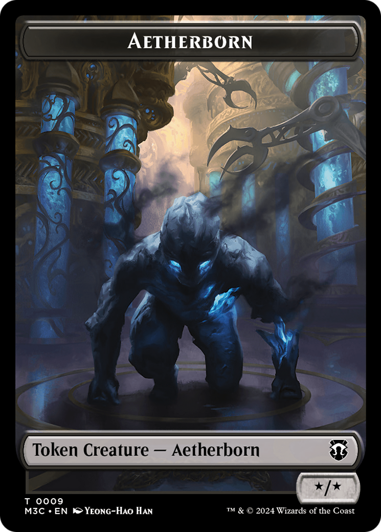 Aetherborn (Ripple Foil) // Thopter Double-Sided Token [Modern Horizons 3 Commander Tokens] | Cards and Coasters CA