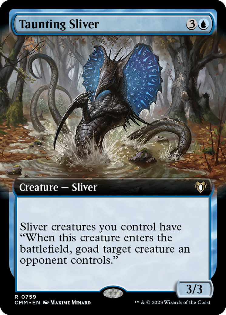 Taunting Sliver (Extended Art) [Commander Masters] | Cards and Coasters CA