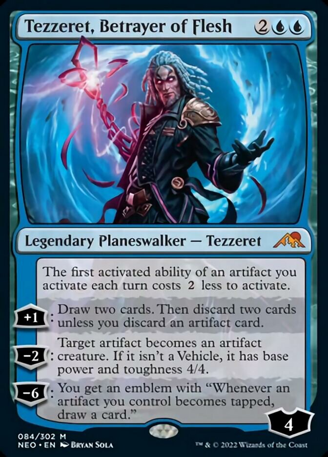 Tezzeret, Betrayer of Flesh [Kamigawa: Neon Dynasty] | Cards and Coasters CA