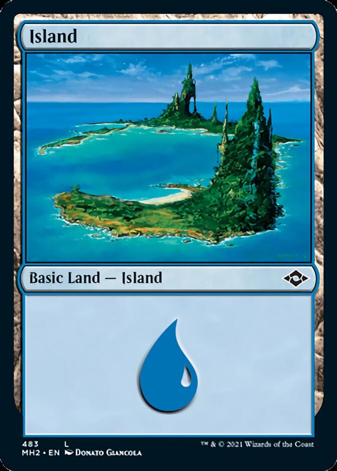 Island (483) (Foil Etched) [Modern Horizons 2] | Cards and Coasters CA