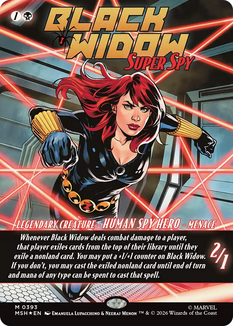Black Widow, Super Spy (Borderless) (0393) [Marvel Super Heroes] | Cards and Coasters CA