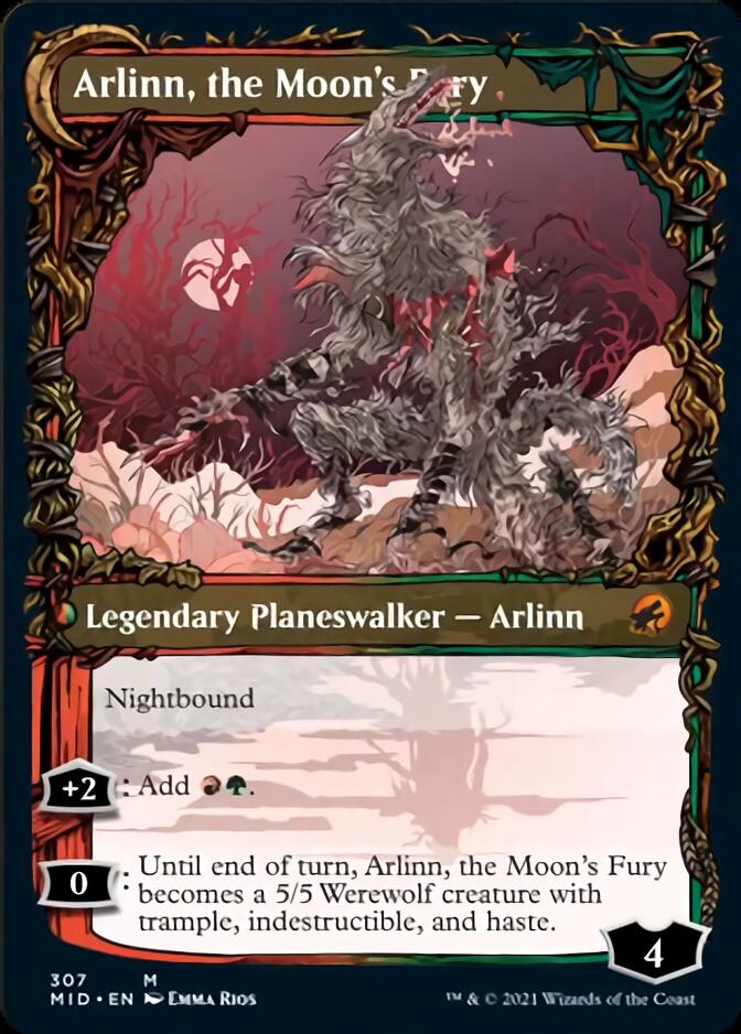 Arlinn, the Pack's Hope // Arlinn, the Moon's Fury (Showcase Equinox) [Innistrad: Midnight Hunt] | Cards and Coasters CA