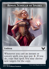 Elemental // Rowan, Scholar of Sparks Emblem Double-Sided Token [Strixhaven: School of Mages Tokens] | Cards and Coasters CA