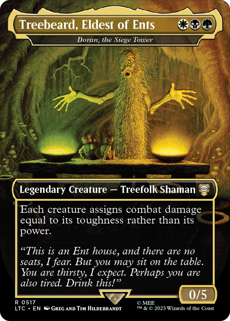 Treebeard, Eldest of Ents - Doran, the Siege Tower (Borderless) [The Lord of the Rings: Tales of Middle-Earth Commander] | Cards and Coasters CA