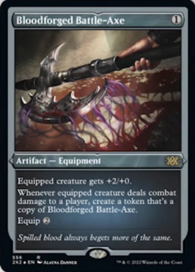 Bloodforged Battle-Axe (Foil Etched) [Double Masters 2022] | Cards and Coasters CA